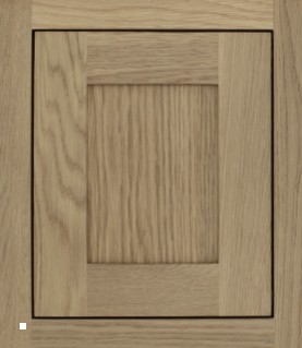 White oak shaker inlay cabinet door