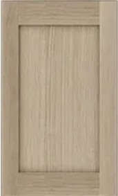 White oak shaker overlay cabinet door